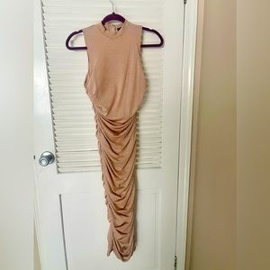 Taupe dress.